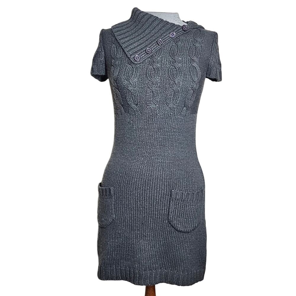 Gray Short Sleeve Sweater Dress Size Small